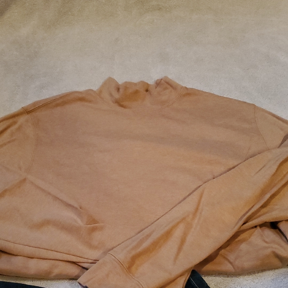 Lands' End Women's Camel Mockneck Top